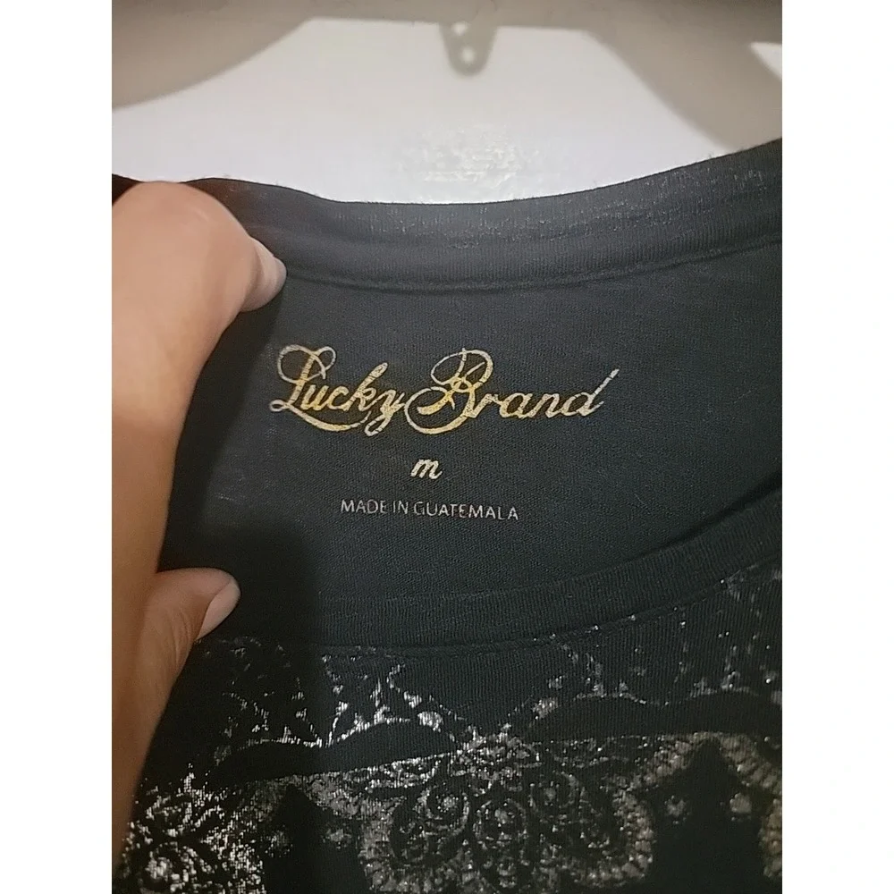 Lucky Brand Graphic Metallic Foil Circle Burst Tee‎ M